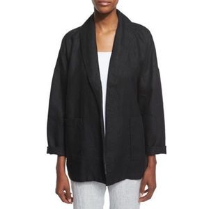 Eileen Fisher Black Linen Jacket